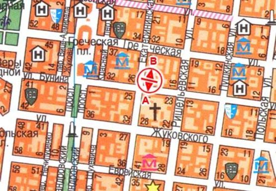 Схема рекламной плоскости по адресу Екатерининская, 025 B