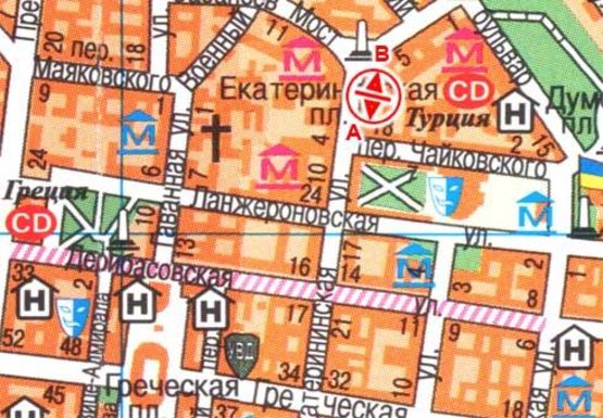 Схема рекламної площини за адресою Екатерининская ул., 3   A