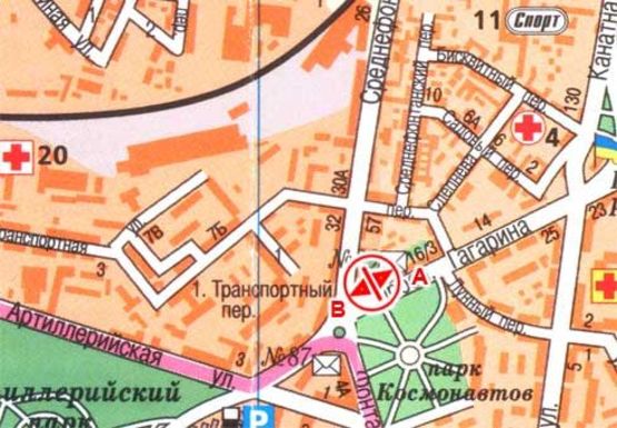 Схема рекламной плоскости по адресу Гагарина пр., 16/1 B