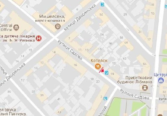 Схема рекламної площини за адресою Садовая ул., 13 A