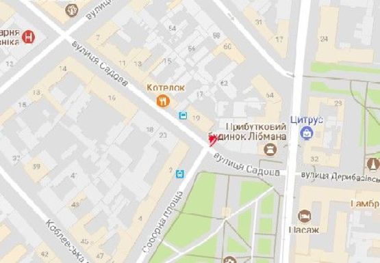 Схема рекламної площини за адресою Садовая, 21 B