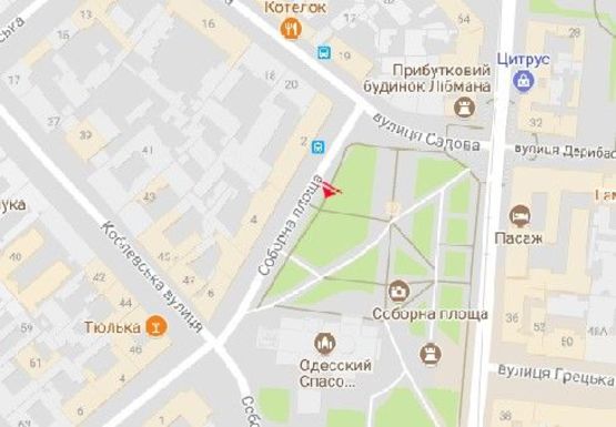 Схема рекламної площини за адресою Соборная пл., 1 A