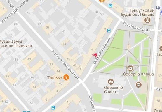 Схема рекламной плоскости по адресу Соборная, 4 А