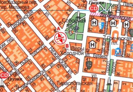 Схема рекламной плоскости по адресу Соборная, 12 B