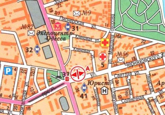 Схема рекламной плоскости по адресу Черняховского, 6 А