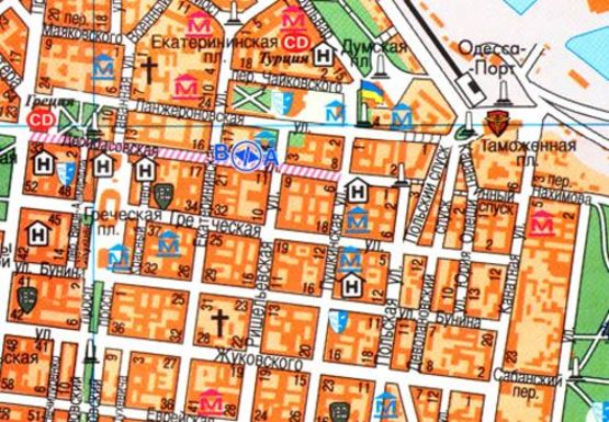 Схема рекламної площини за адресою Дерибасовская, 14 А