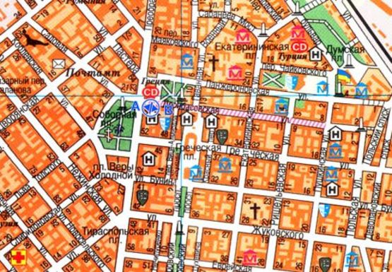 Схема рекламной плоскости по адресу Дерибасовская - Преображенская А