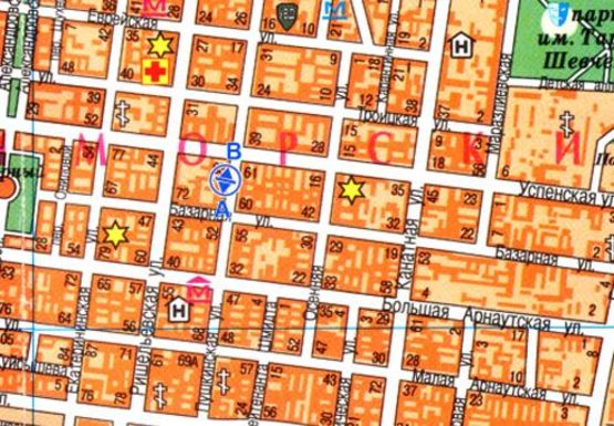 Схема рекламної площини за адресою Пушкинская, 46 А