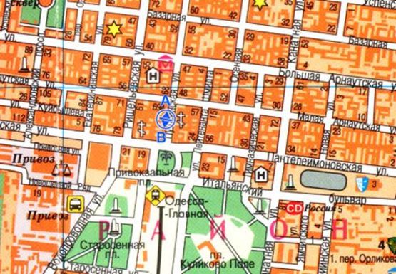 Схема рекламної площини за адресою Пушкинская, 74 А