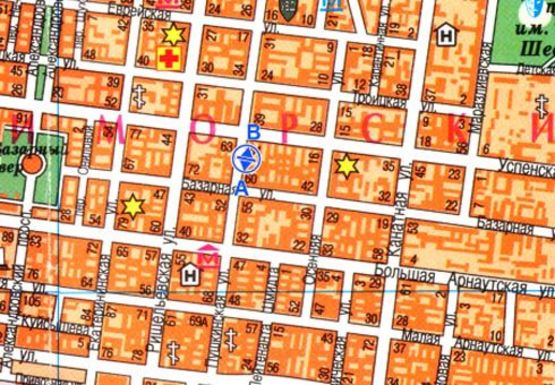 Схема рекламної площини за адресою Пушкинская, 45 А