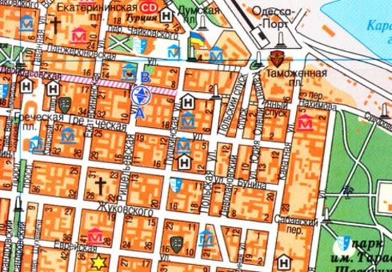 Схема рекламной плоскости по адресу Ришельевская, 5 B