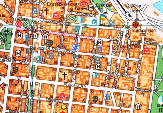 Схема рекламной плоскости по адресу Ришельевская, 10 B