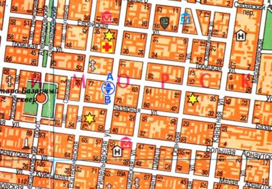 Схема рекламной плоскости по адресу Ришельевская, 46 А