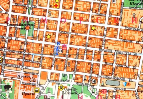 Схема рекламної площини за адресою Ришельевская, 55 B