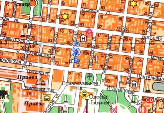 Схема рекламной плоскости по адресу Ришельевская, 61 А