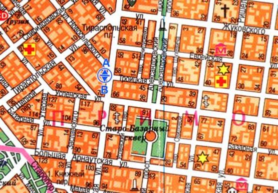 Схема рекламної площини за адресою Преображенская, 41