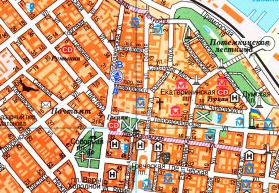 Схема рекламної площини за адресою Преображенская, угол пер. Маяковского В