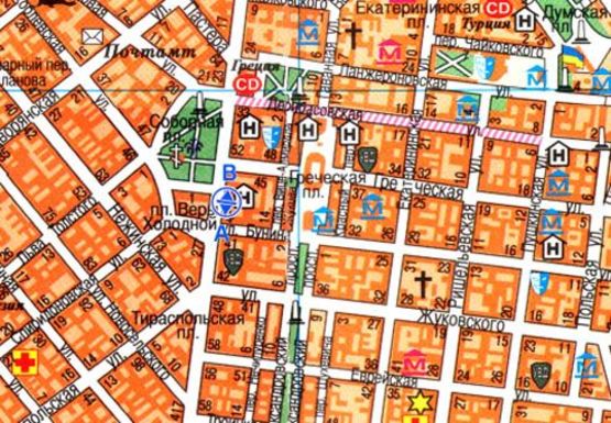 Схема рекламної площини за адресою Преображенская, 40