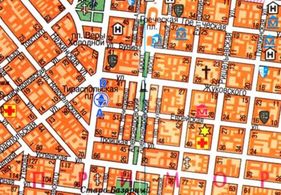 Схема рекламної площини за адресою Преображенская, 54