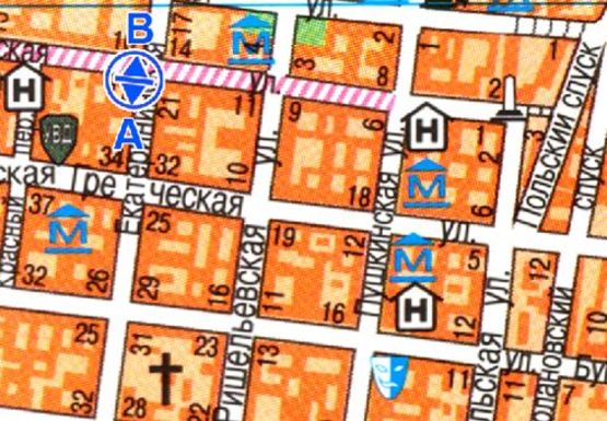 Схема рекламной плоскости по адресу Екатерининская - Ланжероновская А