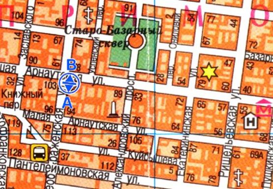 Схема рекламної площини за адресою Преображенская - Б.Арнаутская 99 А, остановка