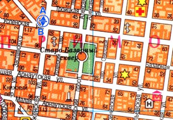 Схема рекламной плоскости по адресу Преображенская, 47 - Успенская А, остановка