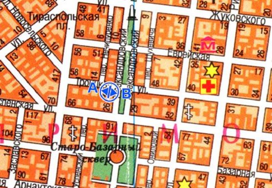 Схема рекламної площини за адресою Троицкая, 45 - Александровский проспект В