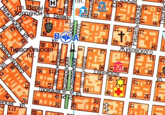 Схема рекламной плоскости по адресу Жуковского, 38 B