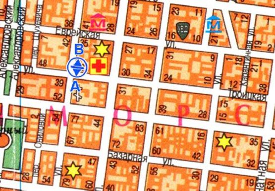 Схема рекламной плоскости по адресу Екатерининская ул., 51- Троицкая ул., 38 A