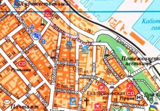 Схема рекламной плоскости по адресу Софиевская ул. - Торговая ул., в город остановка A