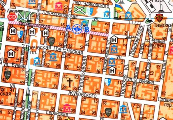 Схема рекламной плоскости по адресу Ланжероновская ул., 16