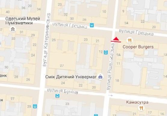 Схема рекламной плоскости по адресу Ришельевская ул., 9 - Греческая ул. А