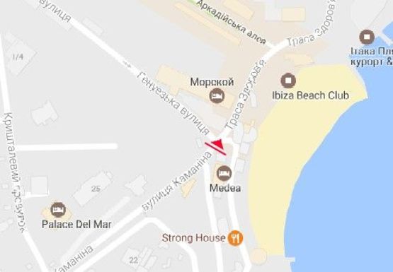 Схема рекламної площини за адресою Центральная аллея пляжа "Аркадия" (схема №32)