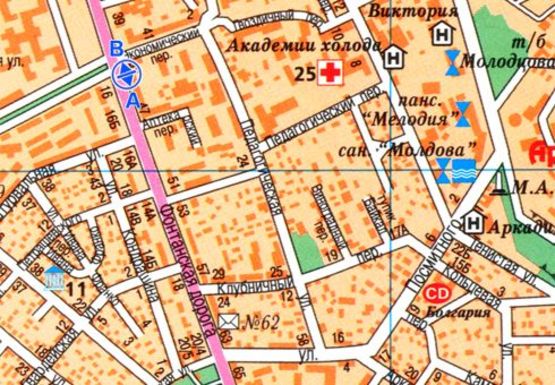 Схема рекламной плоскости по адресу 6-я ст.Б.Фонтана (в город) В остановка