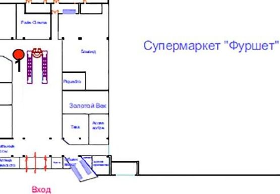 Схема рекламної площини за адресою ТЦ Fontan Sky холл №1А1