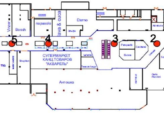 Схема рекламной плоскости по адресу ТЦ Fontan Sky холл №3А1