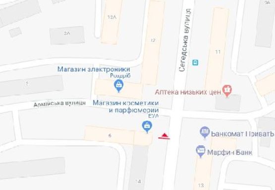 Схема рекламной плоскости по адресу Сегедская ул. №14 А