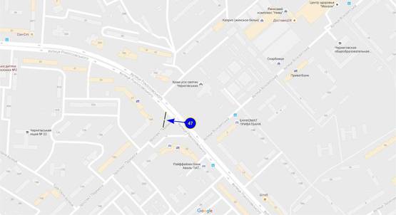 Схема рекламной плоскости по адресу ул. Рокоссовского х просп.Победы призма (грань 4)