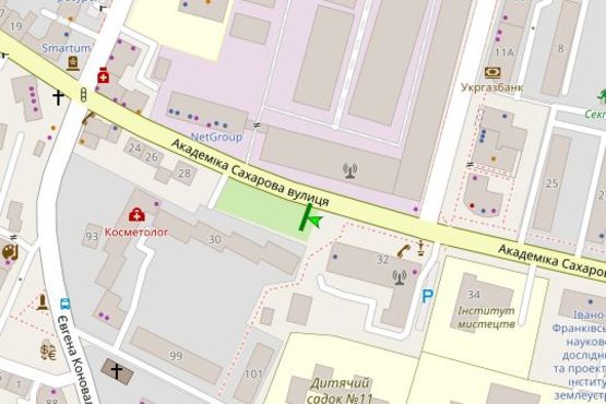 Схема рекламной плоскости по адресу Сахарова вул., 30