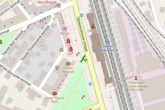 Схема рекламной плоскости по адресу Привокзальна пл.