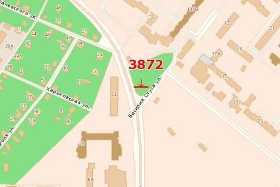 Схема рекламной плоскости по адресу Василя Стуса вул. - Івасюка вул.