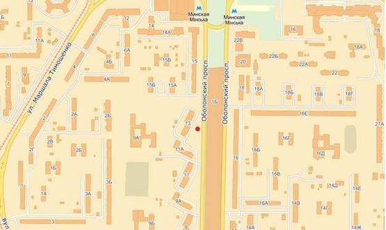 Схема рекламной плоскости по адресу Оболонский пр-кт, 13, рядом с ТРЦ Дрим Таун (напр. к ст. М "Оболонь")