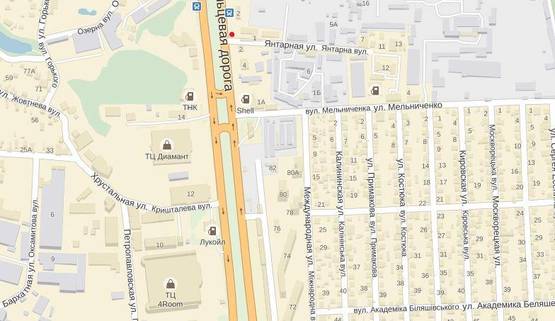 Схема рекламної площини за адресою Большая Кольцевая дорога,/ ул.Янтарна, 4 в сторону просп.Победы(от ТЦ "Диамант", ТЦ "4room")