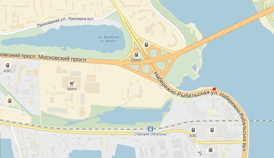 Схема рекламной плоскости по адресу Набережно- Рыбальская перед рестораном "Мандарин" в направлении Московского пр-т.