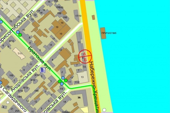 Схема рекламної площини за адресою Набережно-Крещатитская, 9