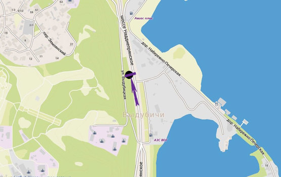 Схема рекламной плоскости по адресу Надднепрянское шоссе, 140 м до моста Патона, направление в центр