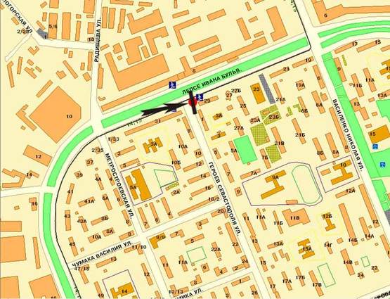 Схема рекламной плоскости по адресу бул.Лепсе/ул.Героев Севастополя  на светофоре