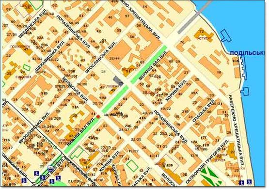 Схема рекламної площини за адресою Нижний Вал,/ул.Волошская, на светофоре, в центр