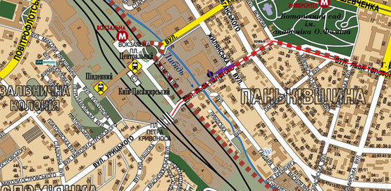 Схема рекламної площини за адресою ул.Л.Толстого,59 направление Южного вокзала