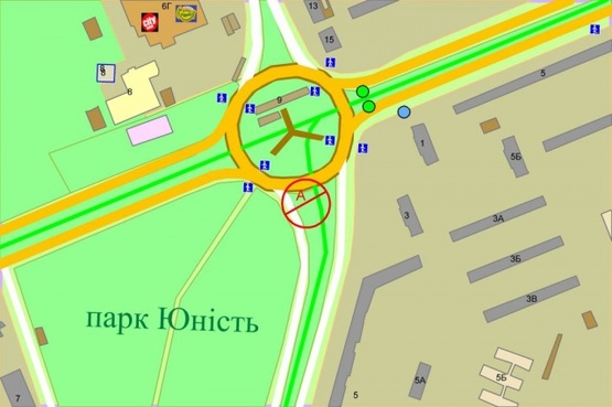 Схема рекламної площини за адресою Леся Курбаса проспект (50-лет Октября) / Картвелишвили ул.